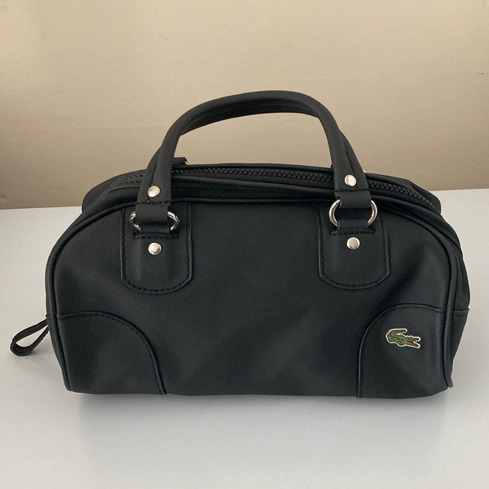 Lacoste Black Everday Bowling Bag Purse, EUC - Picture 1 of 9